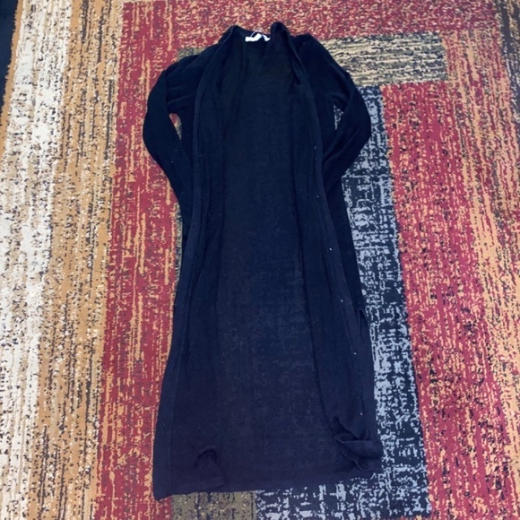 Loft size small long black cardigan with gold buttons - Picture 6 of 9